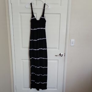 Lucky Brand Black and White Spaghetti Strap Maxi Dress